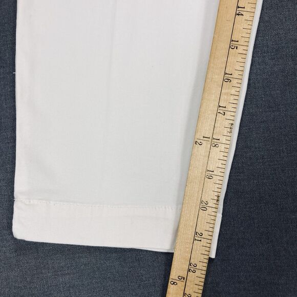 Ann Taylor LOFT Crop Pants Womens 6 White Straight Leg Stretchy Breathable NEW - Picture 14 of 16